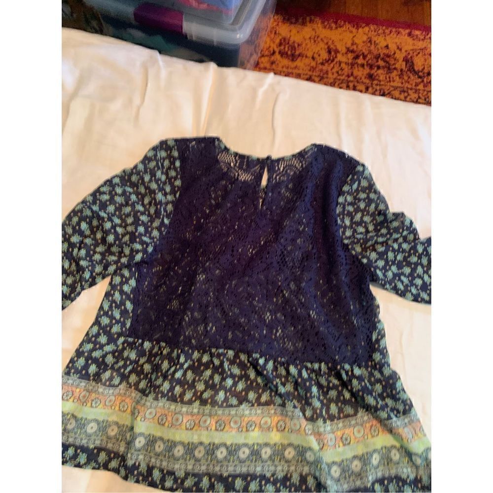 Love Fire Blue Floral Blouse